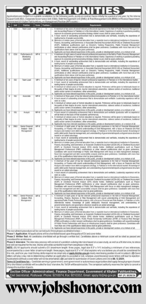 Latest Finance Department job opportunities